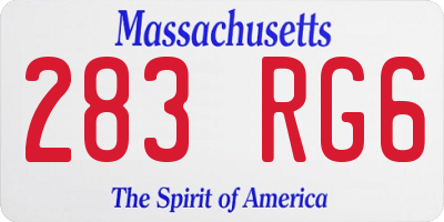 MA license plate 283RG6