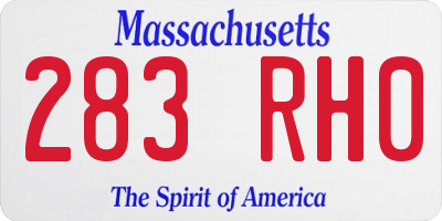 MA license plate 283RH0