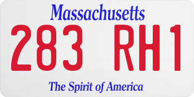 MA license plate 283RH1