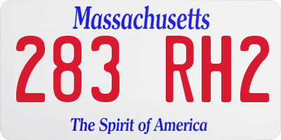 MA license plate 283RH2