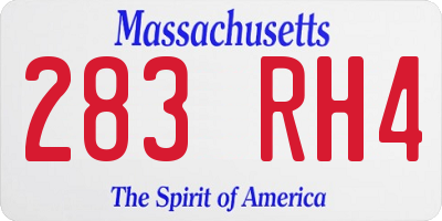 MA license plate 283RH4