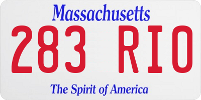 MA license plate 283RI0