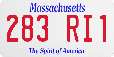MA license plate 283RI1