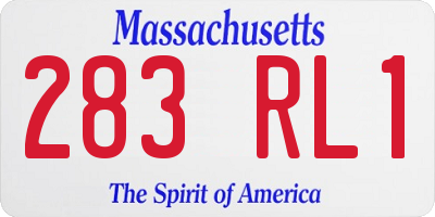 MA license plate 283RL1