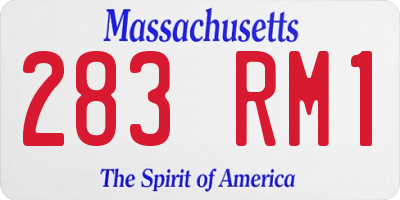 MA license plate 283RM1