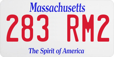MA license plate 283RM2