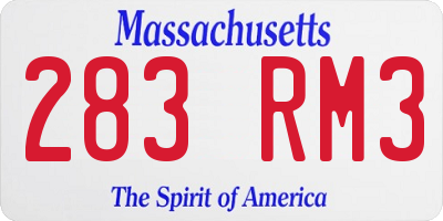 MA license plate 283RM3