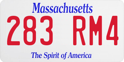 MA license plate 283RM4