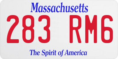 MA license plate 283RM6