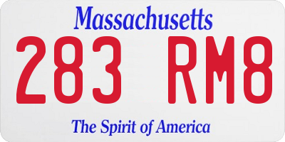 MA license plate 283RM8