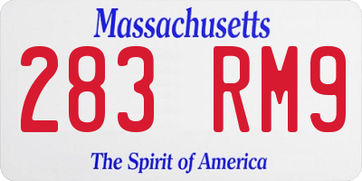 MA license plate 283RM9