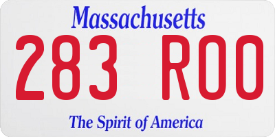 MA license plate 283RO0