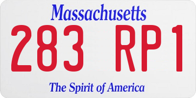 MA license plate 283RP1