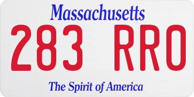 MA license plate 283RR0