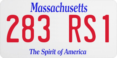 MA license plate 283RS1