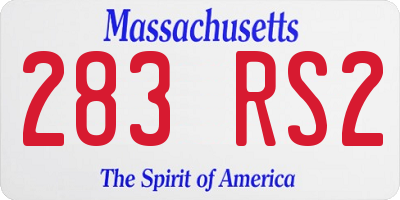 MA license plate 283RS2