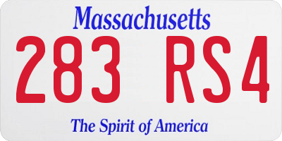MA license plate 283RS4