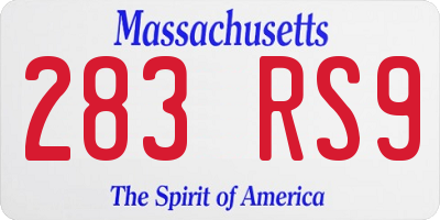 MA license plate 283RS9