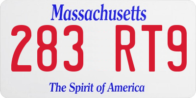 MA license plate 283RT9