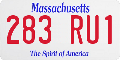 MA license plate 283RU1