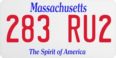 MA license plate 283RU2
