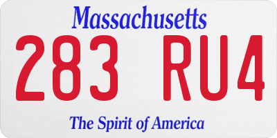 MA license plate 283RU4