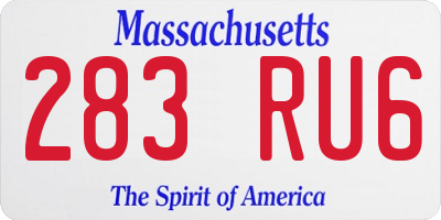 MA license plate 283RU6