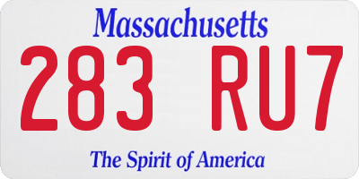 MA license plate 283RU7