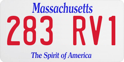 MA license plate 283RV1