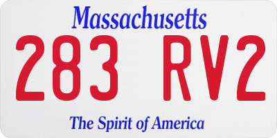 MA license plate 283RV2