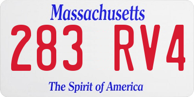 MA license plate 283RV4