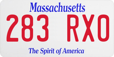 MA license plate 283RX0