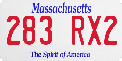 MA license plate 283RX2