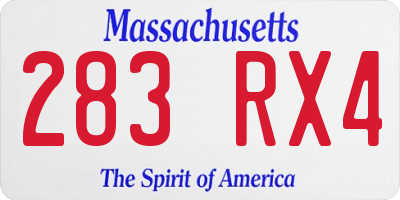 MA license plate 283RX4