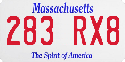 MA license plate 283RX8