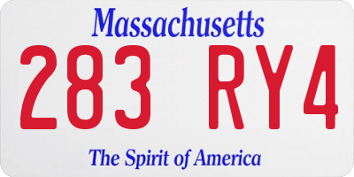 MA license plate 283RY4