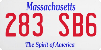 MA license plate 283SB6