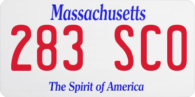 MA license plate 283SC0