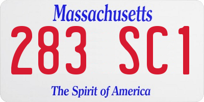 MA license plate 283SC1