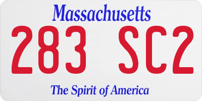 MA license plate 283SC2