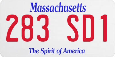 MA license plate 283SD1