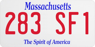 MA license plate 283SF1