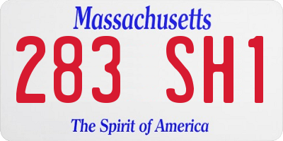 MA license plate 283SH1