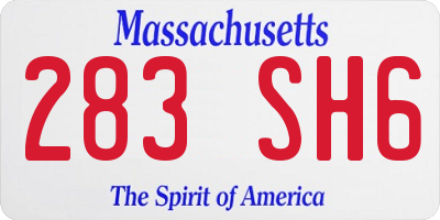 MA license plate 283SH6