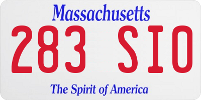 MA license plate 283SI0