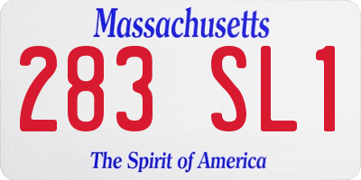 MA license plate 283SL1