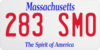 MA license plate 283SM0
