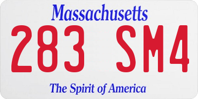 MA license plate 283SM4