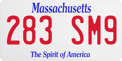 MA license plate 283SM9