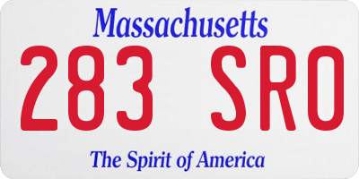 MA license plate 283SR0